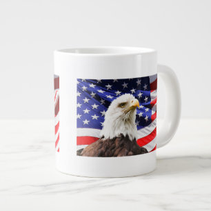 Bald Eagle en de Amerikaanse vlag Grote Koffiekop