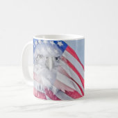 Bald Eagle en de Amerikaanse vlag Koffiemok (Voorkant links)