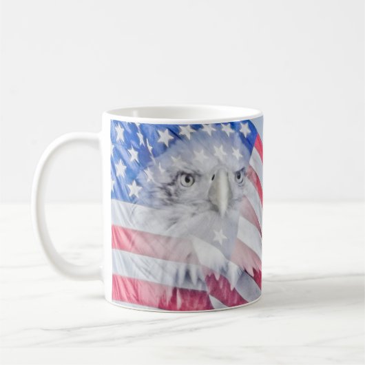 Bald Eagle en de Amerikaanse vlag Koffiemok (Links)
