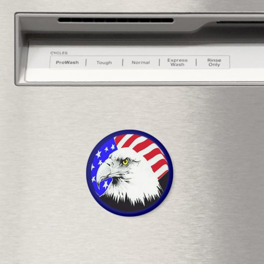 Bald Eagle en de Amerikaanse vlag Magneet (Insitu (Vaatwasser))