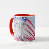 Bald Eagle en de Amerikaanse vlag Mok (Voorkant links)