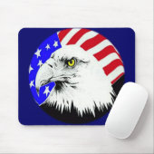 Bald Eagle en de Amerikaanse vlag Muismat (Met muis)