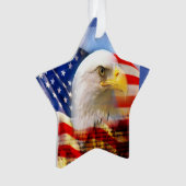 Bald Eagle en de Amerikaanse vlag Ornament (voorkant)