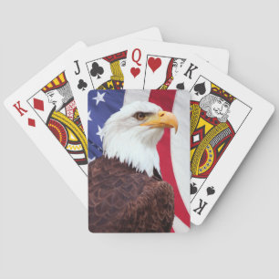 Bald Eagle en de Amerikaanse vlag Pokerkaarten