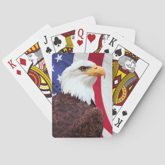 Bald Eagle en de Amerikaanse vlag Pokerkaarten (Achterkant)