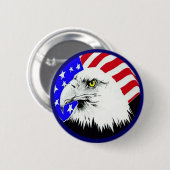 Bald Eagle en de Amerikaanse vlag Ronde Button 5,7 Cm (Voorkant /achterkant)
