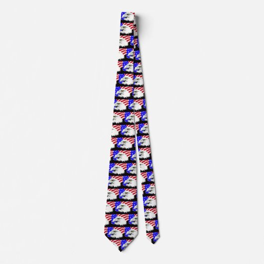 Bald Eagle en de Amerikaanse vlag Stropdas (Voorkant)