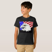 Bald Eagle en de Amerikaanse vlag T-shirt (Voorkant volledig)