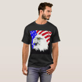 Bald Eagle en de Amerikaanse vlag T-shirt (Voorkant volledig)