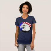 Bald Eagle en de Amerikaanse vlag T-shirt (Voorkant volledig)
