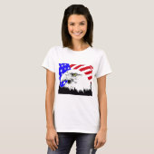 Bald Eagle en de Amerikaanse vlag T-shirt (Voorkant volledig)