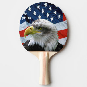 Bald Eagle en de Amerikaanse vlag Tafeltennisbatje
