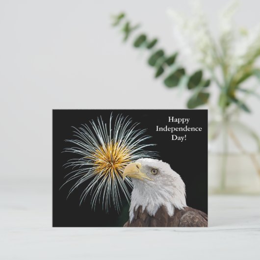 Bald Eagle en Fireworks Briefkaart (Staand voorkant)