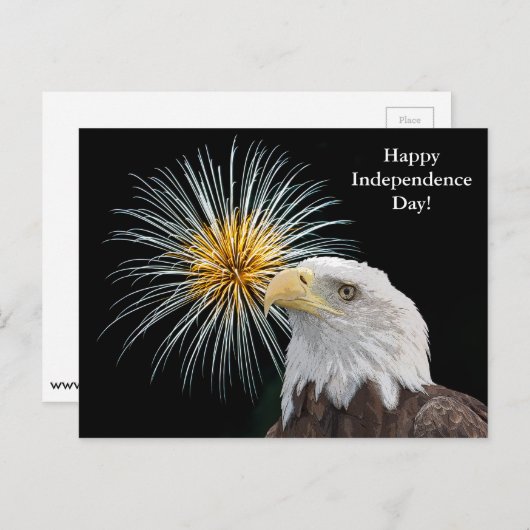 Bald Eagle en Fireworks Briefkaart (Voorkant / Achterkant)