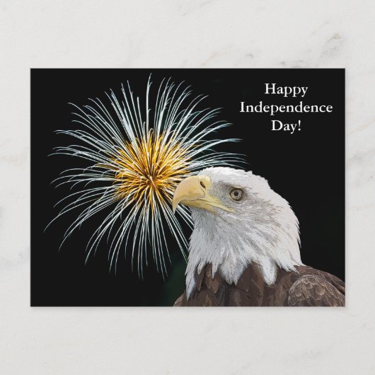 Bald Eagle en Fireworks Briefkaart (Voorkant)
