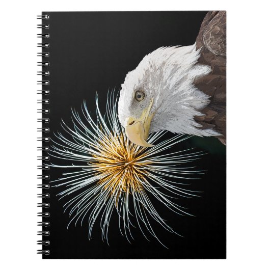 Bald Eagle en Fireworks Notitieboek (Voorkant)