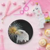 Bald Eagle en Fireworks Papieren Bordje (Feest)