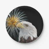 Bald Eagle en Fireworks Papieren Bordje (Voorkant)