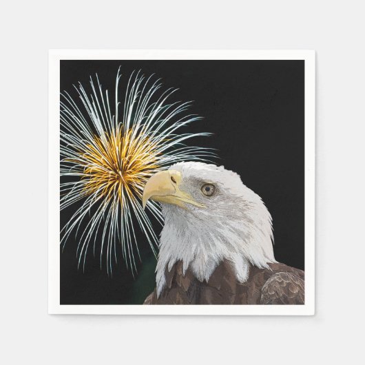 Bald Eagle en Fireworks Servet (Voorkant)