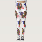Bald Eagle en Flag Leggings (Voorkant)