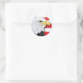 Bald Eagle en Flag Ronde Sticker (Tas)