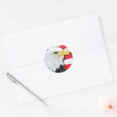 Bald Eagle en Flag Ronde Sticker (Envelop)