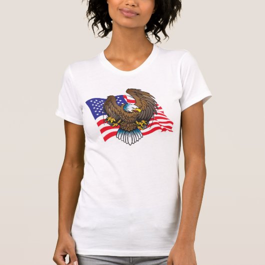 Bald Eagle en Flag T-shirt (Voorkant)