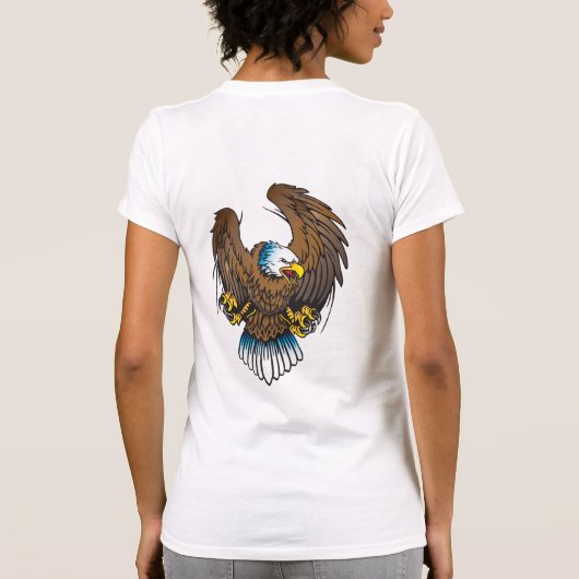 Bald Eagle en Flag T-shirt (Achterkant)