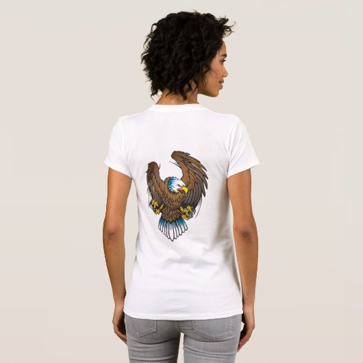 Bald Eagle en Flag T-shirt (Achterkant volledig)