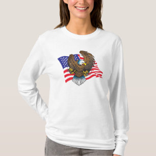 Bald Eagle en Flag T-shirt