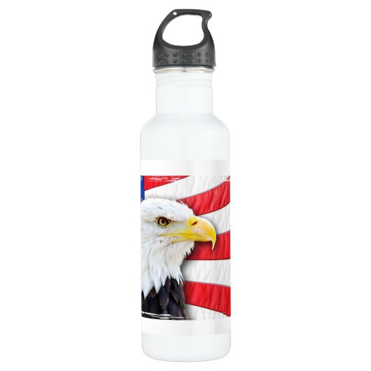 Bald Eagle en Flag Waterfles (Voorkant)