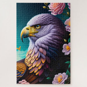 Bald Eagle en Flowers Legpuzzel