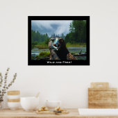 Bald Eagle en Misty Alaskan Motivatie Poster (Keuken)