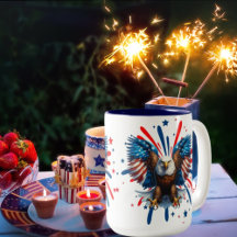 Bald Eagle en Vibrant Stars and Stripes Mok