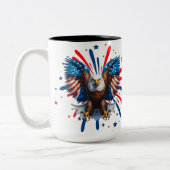 Bald Eagle en Vibrant Stars and Stripes Mok (Links)