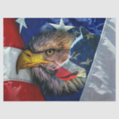 Bald Eagle en Wolf American Flag Tissuepapier (Voorkant)