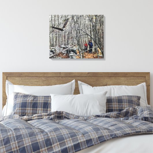 Bald Eagle Encounter Canvas Afdruk (Insitu (Slaapkamer))