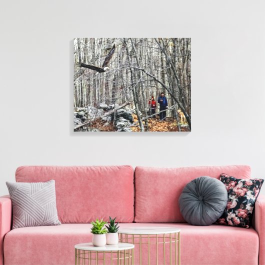 Bald Eagle Encounter Canvas Afdruk (Insitu (Woonkamer))