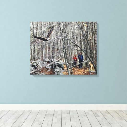 Bald Eagle Encounter Canvas Afdruk (Insitu (Houten vloer))