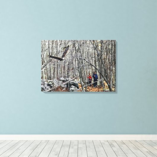 Bald Eagle Encounter Canvas Afdruk (Insitu (Houten vloer))