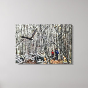 Bald Eagle Encounter Canvas Afdruk