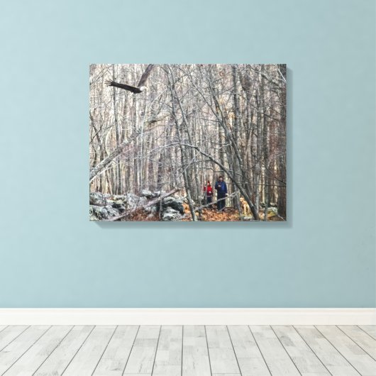 Bald Eagle Encounter Canvas Afdruk (Insitu (Houten vloer))