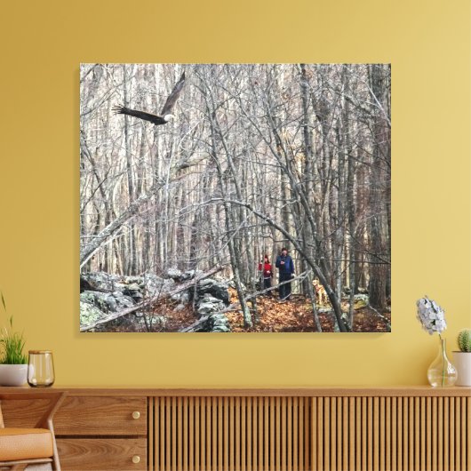 Bald Eagle Encounter Canvas Afdruk (Insitu (Woonkamer))