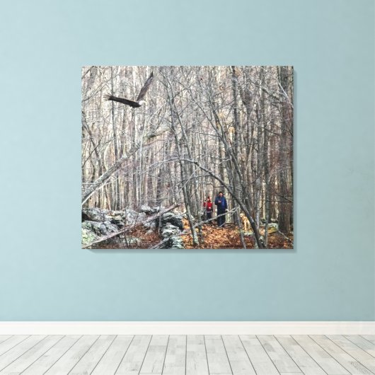Bald Eagle Encounter Canvas Afdruk (Insitu (Houten vloer))