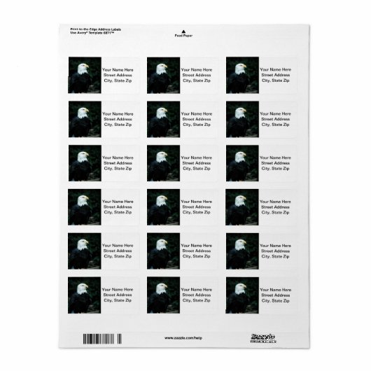 Bald Eagle Etiket (Full Sheet)