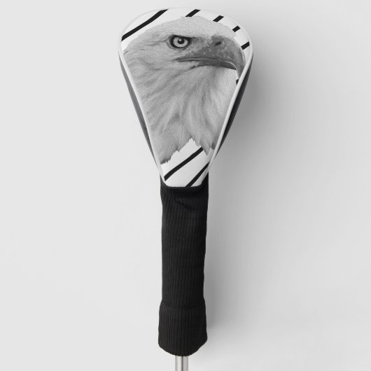 Bald Eagle Face Oil Paint, Golfheadcover (Voorkant)