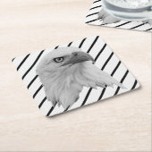 Bald Eagle Face Oil Paint, Kartonnen Onderzetters (Schuin)
