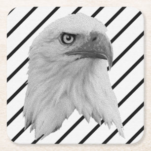 Bald Eagle Face Oil Paint, Kartonnen Onderzetters