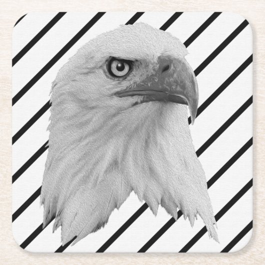 Bald Eagle Face Oil Paint, Kartonnen Onderzetters (Voorkant)