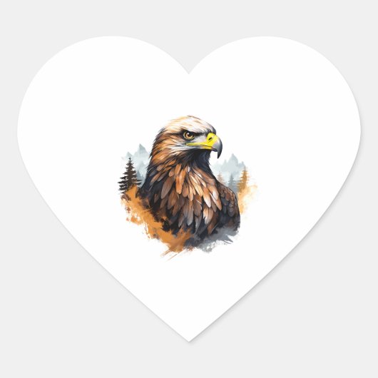 Bald Eagle Falconer Hunter Natuur Ornitholoog Hart Sticker (Voorkant)